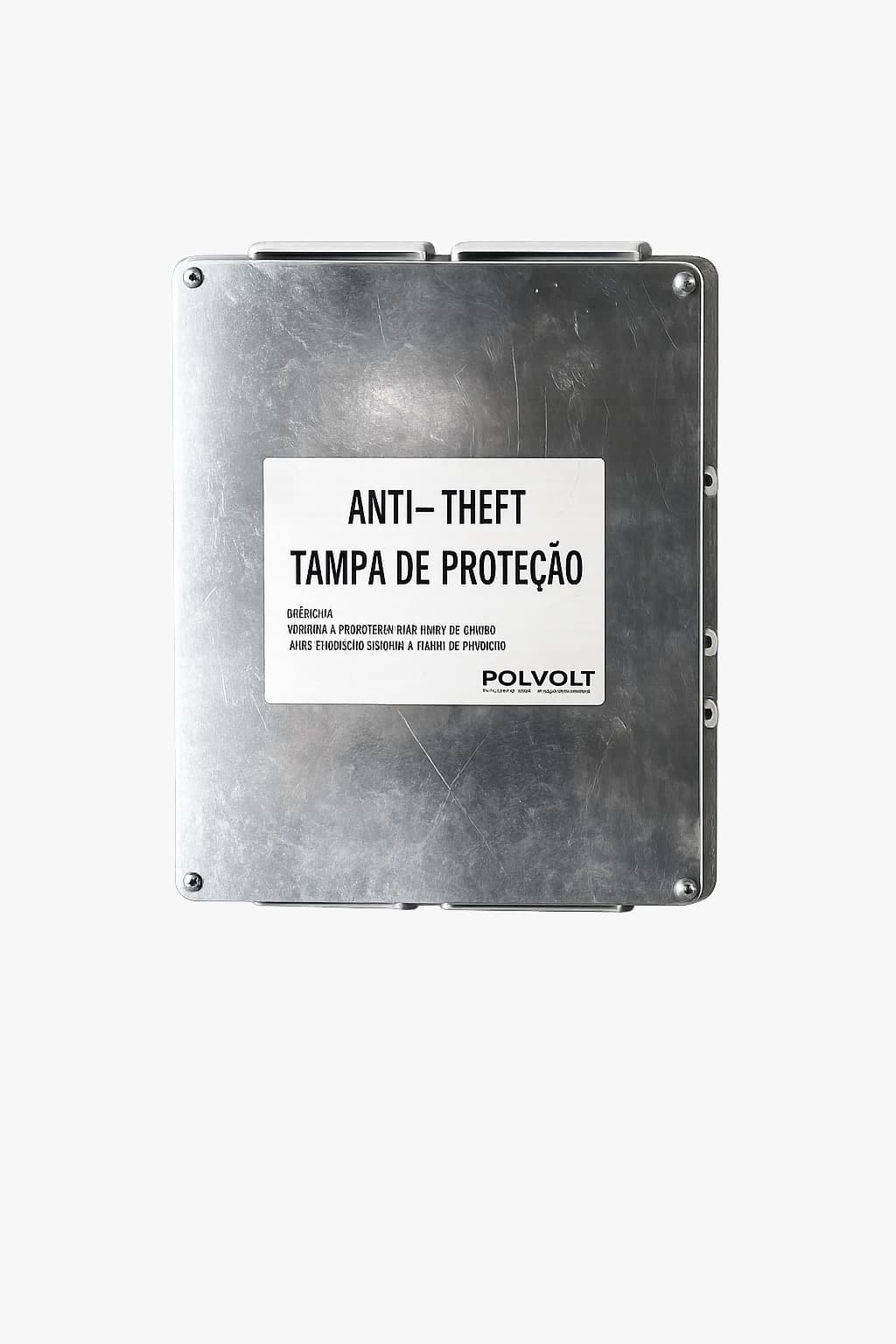 Tampa de proteção anti-furto em chapa galvanizada, com etiqueta Polvolt, para quadro de distribuição